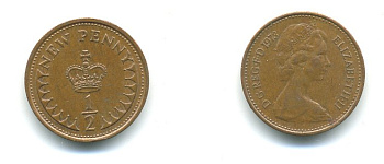 Великобритания 1/2 пенни 1973 Елизавета II (1952-2022) KM 914, Spink 4239 бронза 540-215