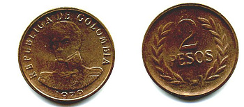 КОЛУМБИЯ 2 ПЕСО 1979 56-526
