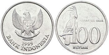 Индонезия 100 рупий 1999 черный пальмовый какаду KM 61 алюминий aUNC 4604-1112