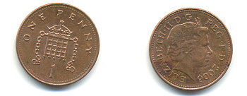 Великобритания 1 пенни 2006 Елизавета II (1952-2022) KM 986, Spink 4710 (B5) сталь плакированная медью 177-564