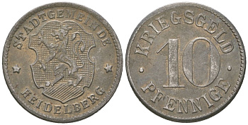 Гейдельберг 10 пфеннигов ND (1919-1920) Funck 203.3, Men05 11175.1, Men18 14006.1 железо 188-1154