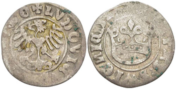 Польша, Свидница 1/2 гроша (полугрош) 1526 Людовик (Лайош) II Ягеллона (1506-1526), король Венгрии и Чехии, вес 0,8 гр. серебро 1517-445