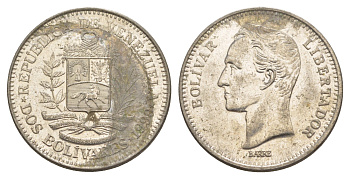 Венесуэла 2 боливара 1990 Симон Боливар Y 43a сталь плакированная никелем 4583-615