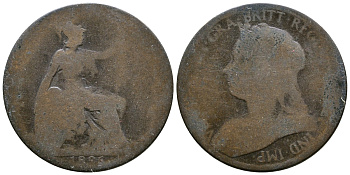 Великобритания 1/2 пенни 1896 Виктория (1837-1901) KM 789, Spink 3962 бронза 08-721