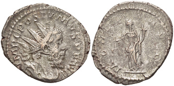 Римская Империя (императоры в Галлии) антониниан 260 - 269 Постум. IMP C POSTVMVS P F AVG / MONETA AVG, Монета с весами и рогом Изобилия, Колония Агриппины, Good Very fine RIC 315 биллон 1073-12-87