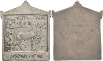 Германия плакетка ND колесница, Мюнхен, 9,6 гр, 29*35 мм 189-125