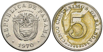 Панама 5 сентесимо 1970  KM 23.2 медно-никель    85-625