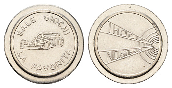 Италия жетон для аренды машине на картинге диаметр 24 мм, вес 5,5 гр нержавеющая сталь 4670-833