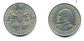 Кения 1 шиллинг 1969 Джомо Кениата KM 14 медно-никель 59-1311