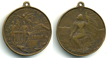 БЕЛЬГИЯ МЕДАЛЬ ND РОДИНА, СУВЕНИРНЫЙ ТИРАЖ 1898 ГОДА ДИАМЕТР 46 ММ. ВЕС 31,88 ГР. бронза 1079-2-23