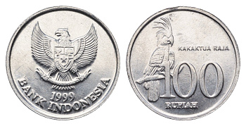 Индонезия 100 рупий 1999 черный пальмовый какаду KM 61 алюминий UNC 4641-857