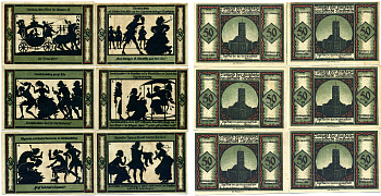 НОЙШТРЕЛИЦ НАБОР ИЗ 6 БАНКНОТ ПО 50 ПФЕННИГОВ 1921 1 ОКТЯБРЯ 1921, НОТГЕЛЬД, ЗЕМЛЯ МЕКЛЕНБУРГ-ПЕРЕДНЯЯ ПОМЕРАНИЯ, ПОЛНЫЙ КОМПЛЕКТ Grabowski 969.3 бумага 2193-3-1-1