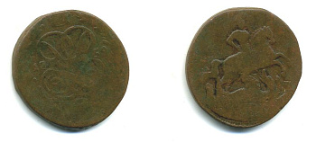 РОССИЯ 1 КОПЕЙКА 1759 медь 61-355