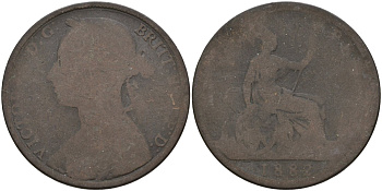 Великобритания 1 пенни 1882 Виктория (1837-1901) KM 755 бронза 4144-643