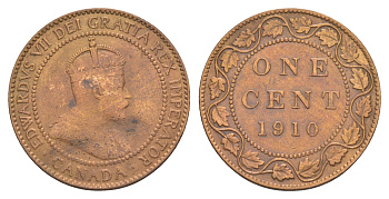 Канада 1 цент 1910 Эдуард VII (1901-1910) KM 8 бронза 4654-1231