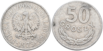 ПОЛЬША 50 ГРОШЕЙ 1973 MW KM 48.1 алюминий 106-513