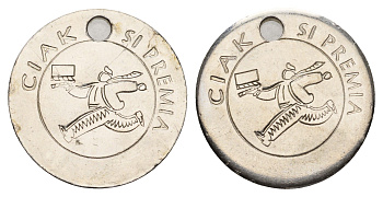 Италия медаль в честь вручение кинематографической премии выпущена по случай вручения кинематографической награда, присуждаемая итальянским журналом о кино «Ciak», диаметр 25 мм, вес 7,6 гр нержавеющая сталь 4670-741