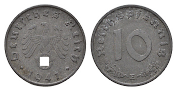 Германия 10 рейхспфеннигов 1941 E KM 101, J. 371 цинк 4684-236