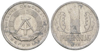 ГДР 1 пфенниг 1983 А KM 8.2 алюминий 4623-445