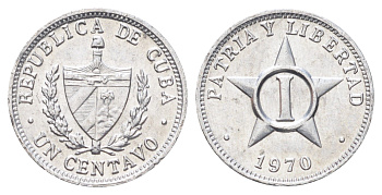 Куба 1 сентаво 1970 KM 33.1 алюминий UNC 4697-1127