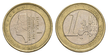 Нидерланды 1 евро 2000 KM 240 биметалл 4637-546