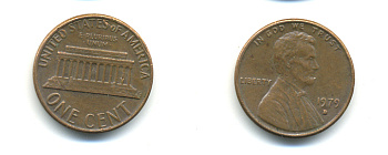 США 1 ЦЕНТ 1979 D ЛИНКОЛЬН KM 201 медь цинк 179-341