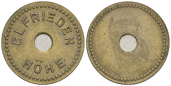 Германия жетон ND Elfrieden, Hohe, со счетным отверстием латунь 60-811