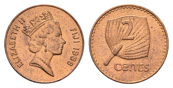 Фиджи 2 цента 1986 KM 50 бронза aUNC 4669-542