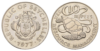 Сейшельские острова (Сейшелы) 10 рупий 1977 ФАО KM 37 медно-никель UNC 4127-1731