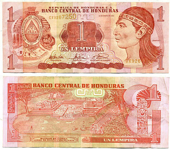 ГОНДУРАС 1 ЛЕМПИРА 2003 23 ЯНВАРЯ 2003, РУИНЫ КОПАН, ОСТАТКИ ДРЕВНЕГО ГОРОДА ИНКОВ В ГОНДУРАСЕ Pick 84с бумага 7548-73-2