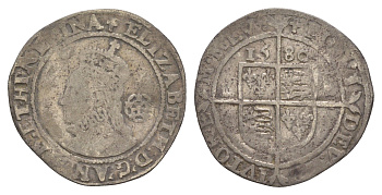 Англия 6 пенсов 1580 Елизавета I (1558-1603) North 1997, Spink 2572 серебро 4127-421