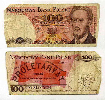 ПОЛЬША 100 ЗЛОТЫХ 1986 1 ИЮНЯ 1986, ЛЮДВИГ ВАРИНСКИЙ Pick 143е бумага 8588-64-1-2