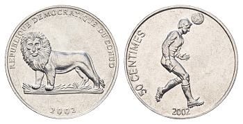 ДР Конго 50 сантимов 2002 Алюминий KM 75 алюминий UNC 4678-123