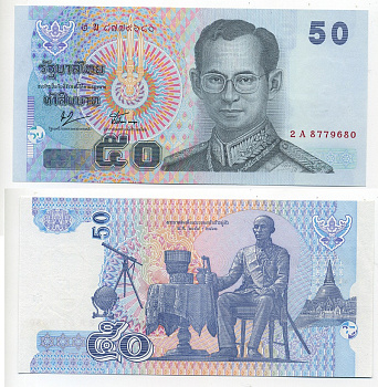ТАИЛАНД 50 БАТОВ 2004 ПОДПИСЬ 76 Pick 112 бумага UNC (ПРЕСС) 7217-20-1