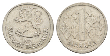 Финляндия 1 марка 1973 S KM 49a медно-никель 4641-921