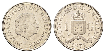 Нидерландские Антильские острова (Нидерландские Антилы) 1 гульден 1971 Юлиана (1948-1980) KM 12 никель 4671-1134