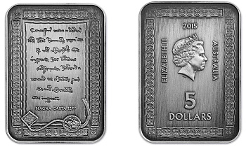 Австралия 5 долларов 2015 800 лет Magna Carta, коробка, сертификат KM NEW серебро UNC 3-4-6-02