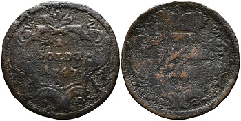 ИТАЛИЯ, ГОРИЦИЯ 1 СОЛЬДО 1747 KM 2 медь 4387-917