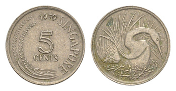 Сингапур 5 центов 1979 KM 2 медно-никель 4640-551