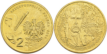 Польша 2 злотых 2004 MW, польские художники XIX-XX вв. Станислав Выспяньскии? KM 512 нордик UNC 4676-155