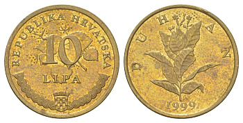 Хорватия 10 лип 1999 нечетный год KM 6 сталь плакированная латунью aUNC 4625-515