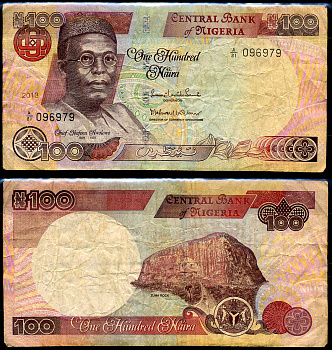 Нигерия 100 найра 2013 Pick 28 m бумага 7376-16-2-2