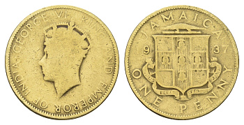Ямайка 1 пенни 1937 Георг VI (1936-1952), год-тип KM 29 никель латунь 4686-1033