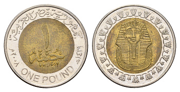 Египет 1 фунт 2008 сфинкс KM 940a биметалл 4673-844