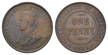 Австралия 1 пенни 1921 Георг V (1910-1936) KM 23 бронза 4683-243