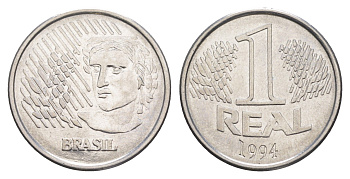 Бразилия 1 реал 1994 KM 636 нержавеющая сталь aUNC 4642-1253