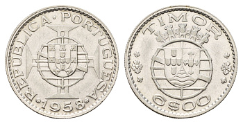 Португальский Тимор 6 эскудо 1958 год-тип KM 15 серебро 4671-814