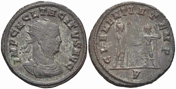 Римская Империя аврелианиан 276 Тацит CLEMENTIA TEMP Кизик Good Very fine BNC 1808 бронза 1073-16-97