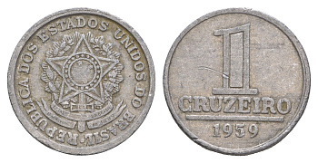Бразилия 1 крузейро 1959 KM 570 алюминий 4656-1252