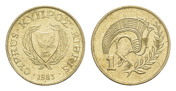Кипр 1 цент 1983 KM 53.1 никель латунь UNC 4649-1141